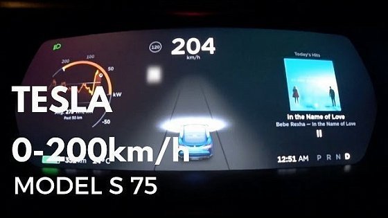 Video: TESLA Model S 75 0-200km/h acceleration