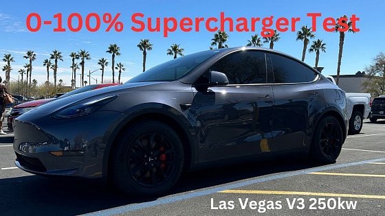 Video: 2022 Tesla Model Y Performance | 0-100% Supercharger Test | Centennial Center Las Vegas - V3 250kW