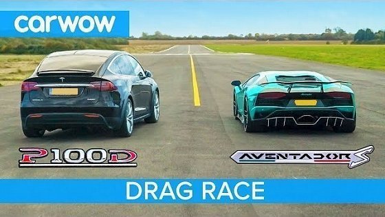 Video: Lamborghini Aventador vs Tesla Model X - DRAG &amp; ROLLING RACE - Can an EV SUV beat a supercar?