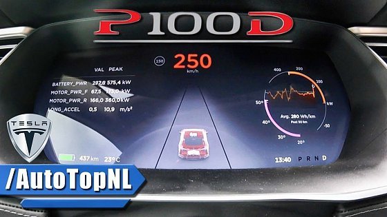 Video: Tesla Model S P100D LUDICROUS ACCELERATION &amp; TOP SPEED 0-250 km/h by AutoTopNL