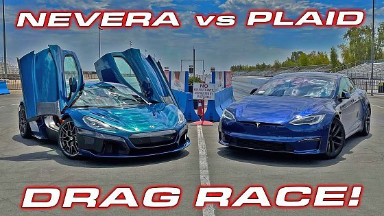 Video: IS 1,914 HP ENOUGH TO BEAT TESLA? NEVERA vs PLAID * Quickest Production Cars in the World DRAG RACE