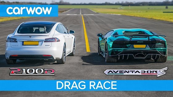 Video: Lamborghini Aventador S v Tesla Model S P100D - DRAG RACE, ROLLING RACE &amp; BRAKE TEST