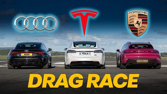 Video: Tesla Model S Plaid TRACK PACKAGE vs Taycan Turbo S vs RS e-Tron GT: DRAG RACE | 4K