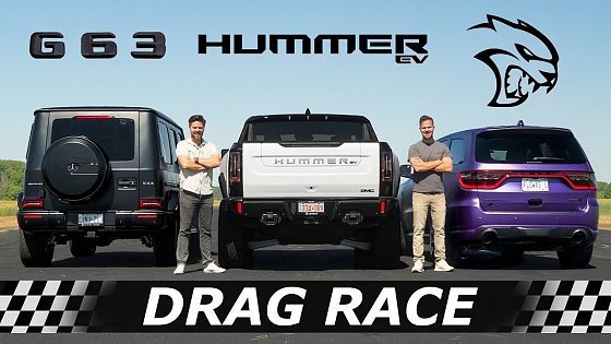 Video: 2022 Hummer EV vs Durango Hellcat vs Mercedes-AMG G63 // DRAG &amp; ROLL RACE