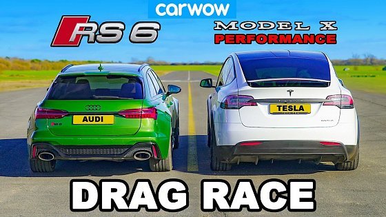 Video: Audi RS6 v Tesla Model X: DRAG RACE