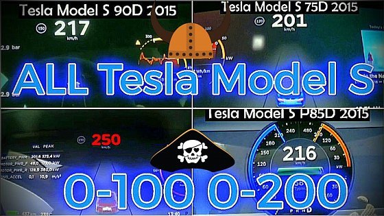 Video: Tesla Model S 75D P85 P85D 90D 100D P100D 0-100 0-200 km/h acceleration | Speed Compilation