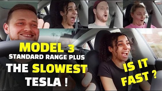 Video: How Fast Is Tesla&#39;s Slowest Car !?? Model 3 Standard Range Plus UK 0-60 Reaction Test