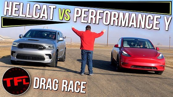 Video: Can A Tesla Model Y Performance BEAT The Mighty Dodge Durango Hellcat In A Drag Race?
