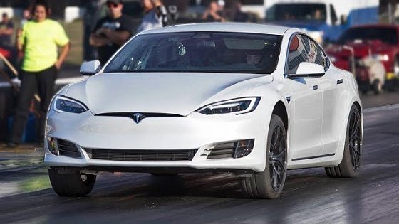 Video: P100D Tesla TROLLS Muscle Cars!