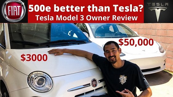 Video: Fiat 500e Review- Tesla Model 3 Owner Review