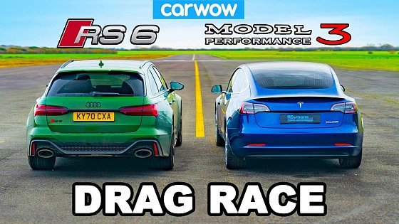Video: Audi RS6 v Tesla Model 3 Performance - DRAG RACE *ICE vs EV*