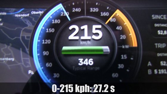 Video: Tesla Model S P85 acceleration 0-215 kph on German Autobahn