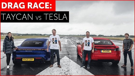 Video: 2020 Porsche Taycan Turbo Vs Tesla Model S Drag Race