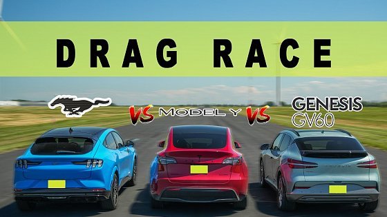 Video: 2022 Genesis GV60 vs Tesla Model Y vs Ford Mach-E GT, shocking! Drag and Roll Race.