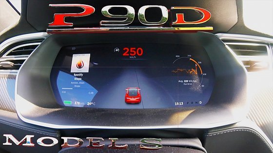 Video: Tesla Model S P90D Ludicrous Acceleration 0-250 km/h Launch Mode MAX BATTERY Autobahn Test Drive