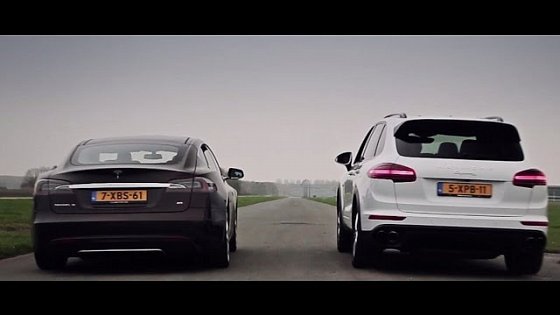 Video: Acceleration: Porsche Cayenne S E-Hybrid vs Tesla Model S 85