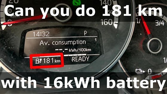 Video: My Vw e-up 2019 estimates 181 km with 16 kWh usable battery