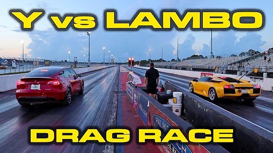 Video: Y vs LAMBO * FIRST Tesla Model Y Performance down the 1/4 Mile * VS Lamborghini Murciélago