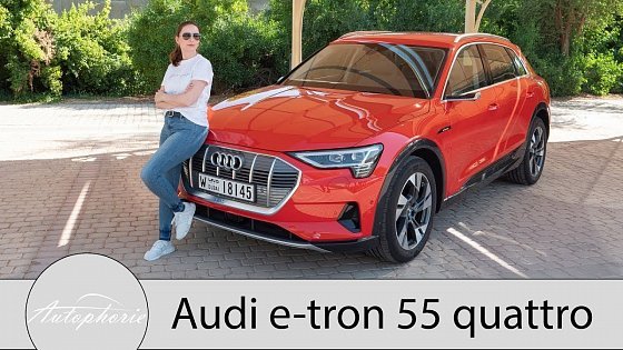 Video: Audi e-tron 55 quattro Fahrbericht / Kann Audi&#39;s Elektro SUV Tesla das Wasser reichen? - Autophorie
