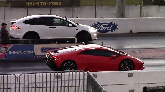 Video: Tesla Model X Plaid vs Lamborghini Huracán 1/4 Mile Drag Races