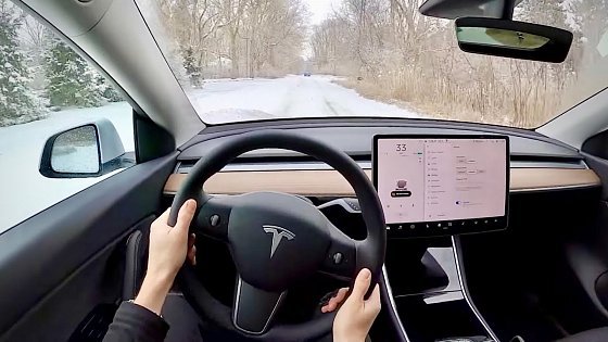 Video: 2021 Tesla Model Y Standard Range RWD - POV Winter Driving Impressions
