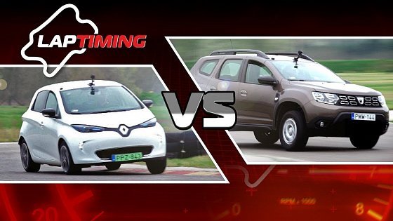 Video: A menet stabil. Dacia Duster 1.5 dCi vs. Renault Zoe R90 (Laptiming S01E23) (eng sub)