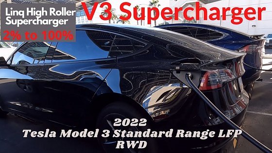 Video: New 2022 Model 3 Standard Range RWD LFP | 2% to 100% Supercharging Test - V3 - 250Kw
