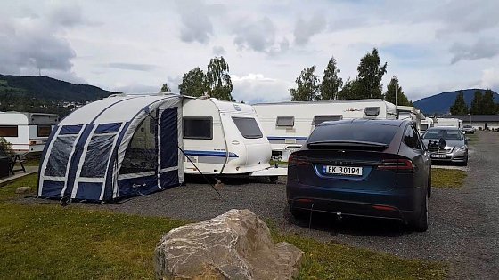 Video: Electric caravan trip to Lillehammer Part 1 - Tesla Model X 90D