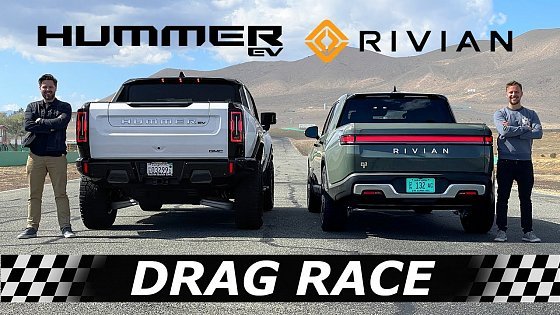 Video: 2022 GMC Hummer EV vs Rivian R1T // DRAG &amp; ROLL RACE