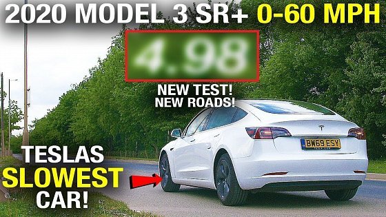 Video: *NEW* THE REAL 0-60 MPH of Teslas SLOWEST CAR! 2020 Standard Range Plus Model 3 Speed Test.