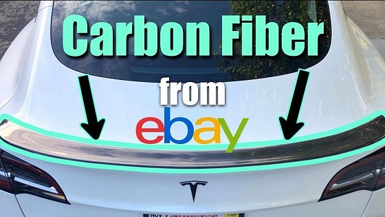 Video: I Installed an eBay CARBON FIBER Spoiler on my Tesla Model 3! Worth??