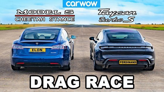 Video: Tesla Model S Cheetah Stance vs Porsche Taycan Turbo S: DRAG RACE!