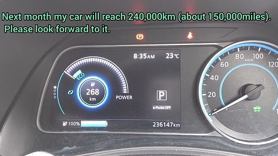 Video: Monthly Full Charge. 2018 40kwh Nissan LEAF at 236,000 km, 4 years and 8 months ownership.