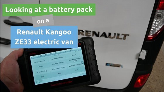 Video: Looking at the battery pack (live data feed) in a 2018 Renault Kangoo ZE33 electric van