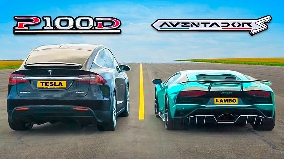 Video: Lamborghini Aventador vs Tesla Model X - DRAG &amp; ROLLING RACE - Can an EV SUV beat a supercar?