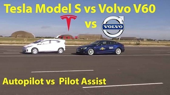 Video: Tesla Model S Autopilot vs Volvo V60 Pilot Assist , Adaptive Cruise Control (ACC) test