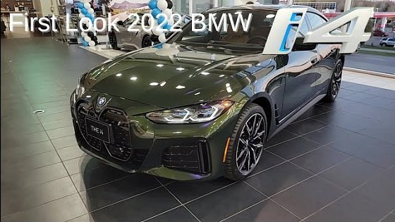 Video: First Look Pre-Production 2022 BMW i4 Gran Coupe eDrive40 Sanremo Green on Cognac M sport