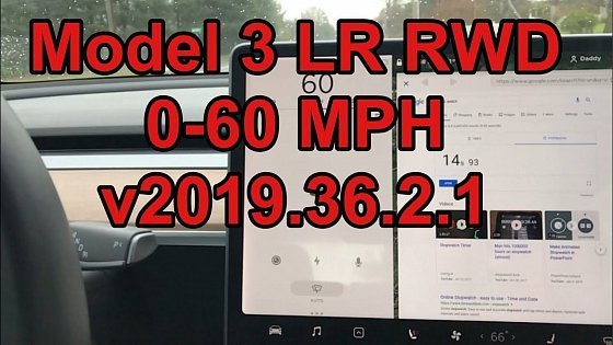 Video: [TESLA] Model 3 LR RWD 0-60 MPH Test v2019.36.2.1 with Power Increase