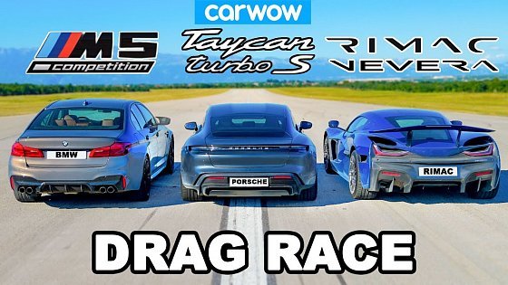 Video: Rimac Nevera vs Porsche Taycan vs BMW M5: DRAG RACE