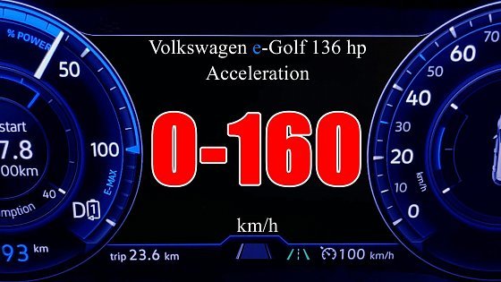 Video: Volkswagen e-Golf 136 hp Acceleration &amp; Sound 0-100km/h and 0-160 km/h #vw #acceleration #topspeed