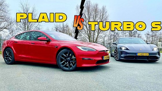 Video: Tesla Plaid 1020HP vs 762HP Porsche Taycan Turbo S | REVIEW on Autobahn