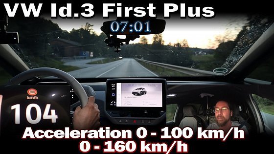 Video: VW Id.3 First 58kWh - Acceleration 0-100 km/h, 0-160 km/h