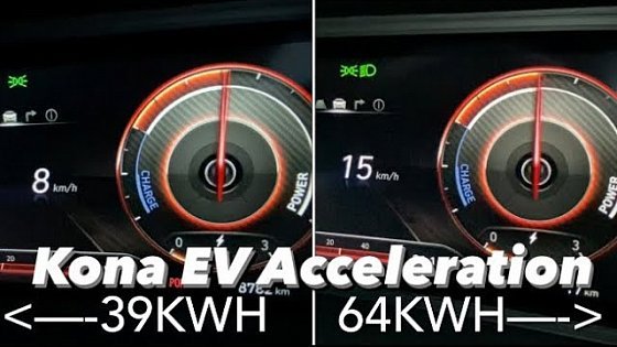 Video: Kona EV 39kWh Vs 64kWh (acceleration at 2:20) #hyundaikona #ev #acceleration