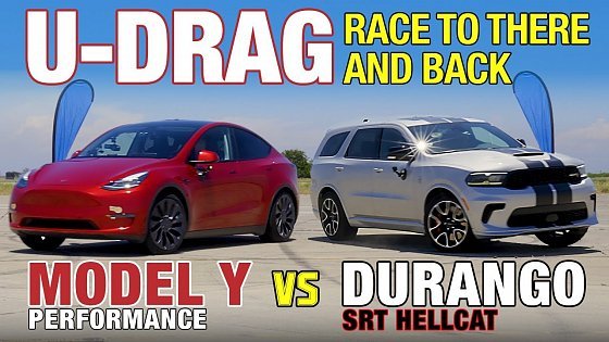 Video: U-DRAG RACE: Dodge Durango Hellcat vs. Tesla Model Y Performance | Quarter Mile, Handling &amp; More!