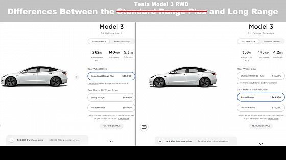 Video: Differences Between the Tesla Model 3 RWD (Previously the SR+) and Long Range - Am I Missing Out?
