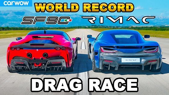 Video: Ferrari SF90 v new Rimac Nevera: DRAG RACE *WORLD RECORD!!!*