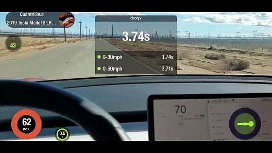 Video: Tesla model 3 LR AWD acceleration boost 0-60 and 1/4 mile time