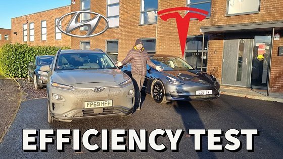 Video: Hyundai Kona EV range and efficiency test v Tesla Model 3 Long Range in UK winter
