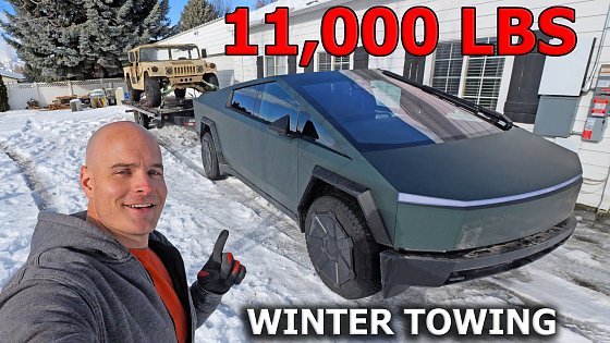 Video: How far can the CYBERTRUCK tow 11,000lbs in Freezing Weather?