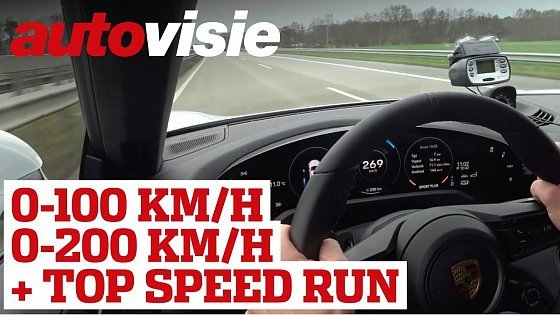 Video: Porsche Taycan Turbo S: 0-100 km/h, 0-200 km/h &amp; top speed Autobahn run | Autovisie